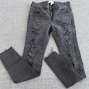 Forever 21 Charcoal Ankle Jeans